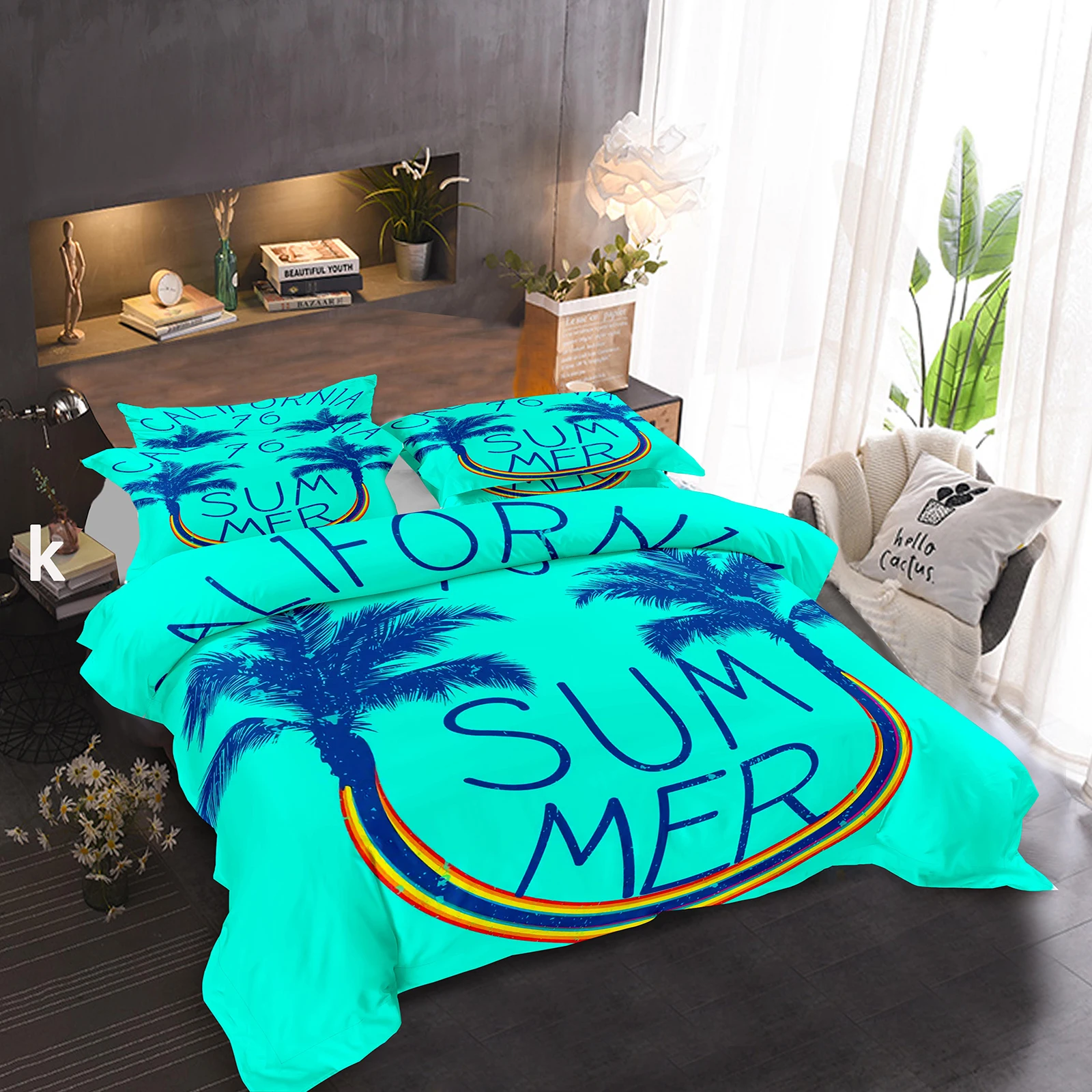 

Комплект постельного белья из 2/3 предметов с пододеяльником и тропическими деревьями