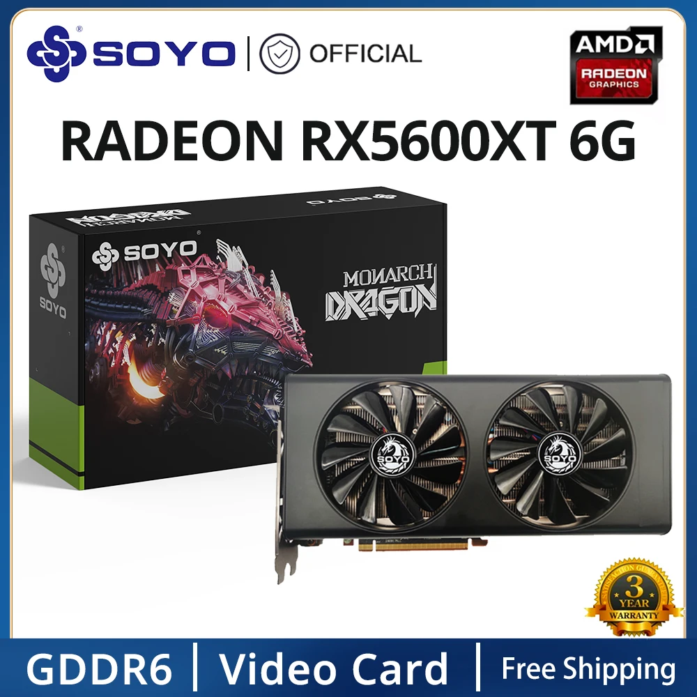 Видеокарта SOYO Radeon RX5600XT, 6 ГБ, GDDR6, 192 бит | AliExpress