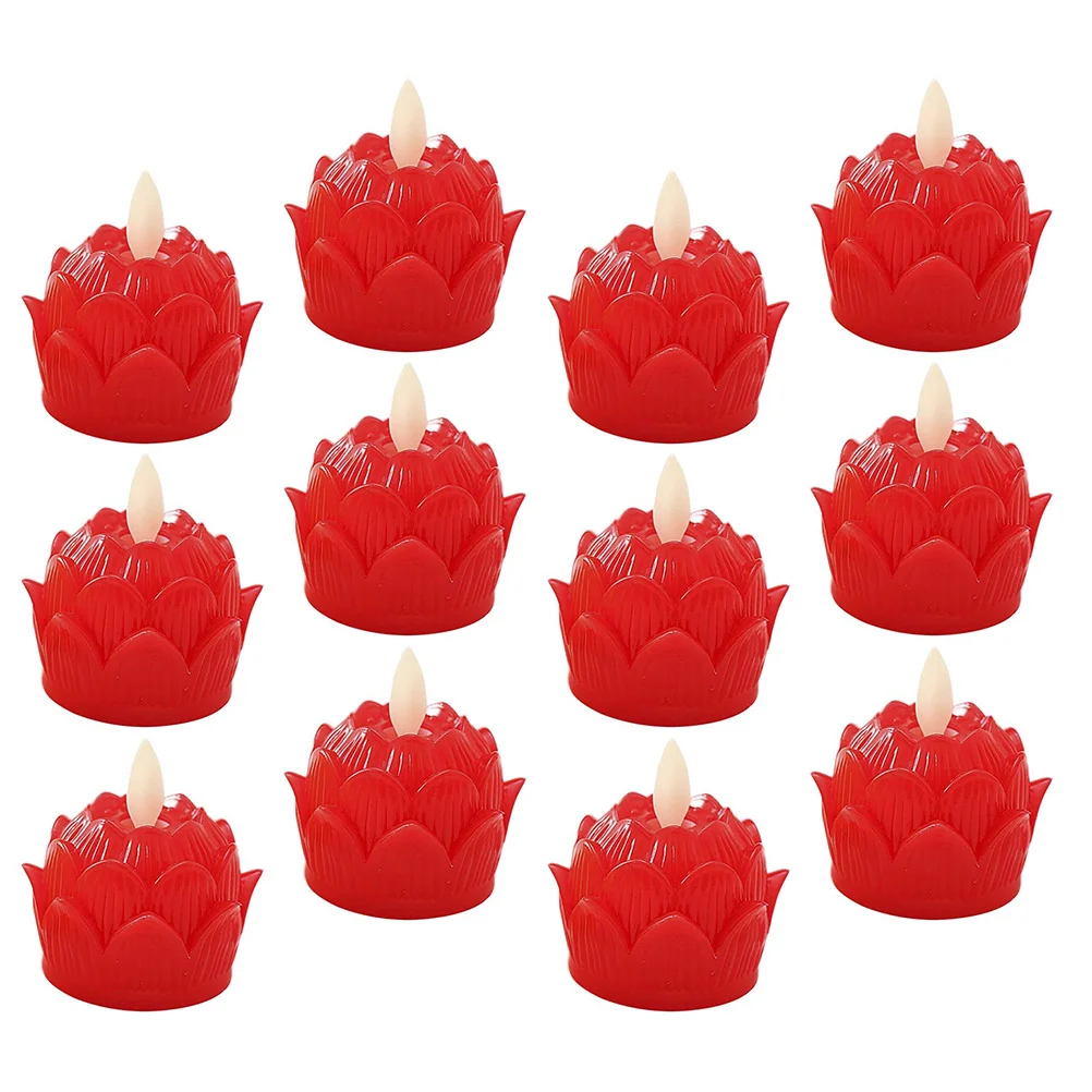 12 шт. лампа Lotus Light Louts электрическая беспламенная орнамент храм мерцающие