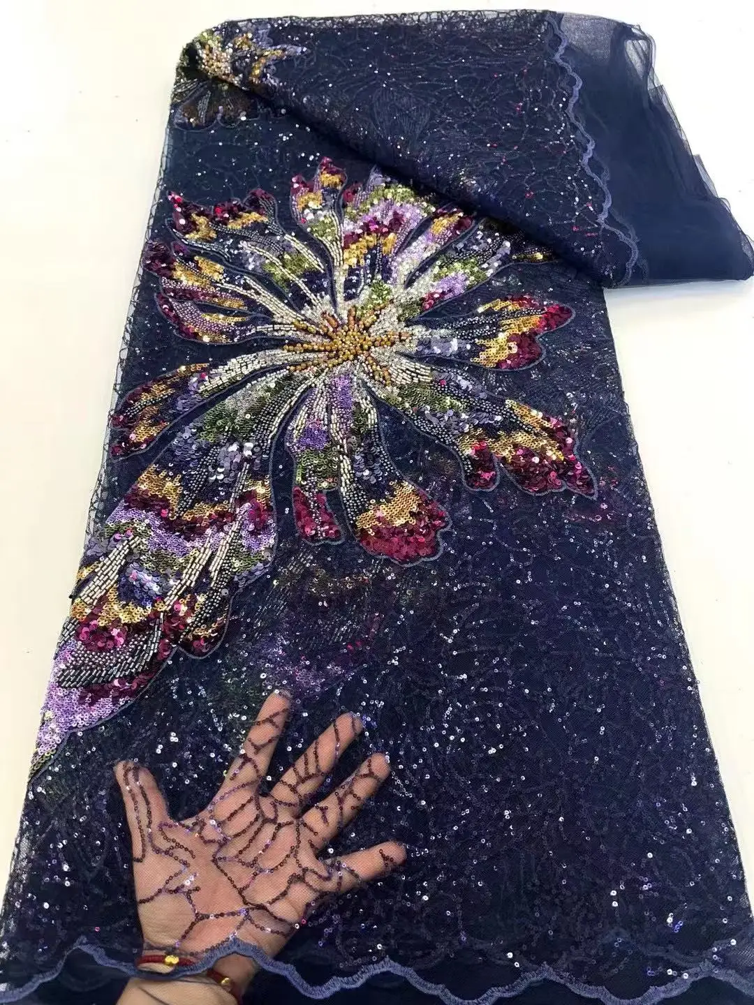 Новинка 2025 года 3D ткань с цветами трубка из бисера изысканная цветочная вышивка