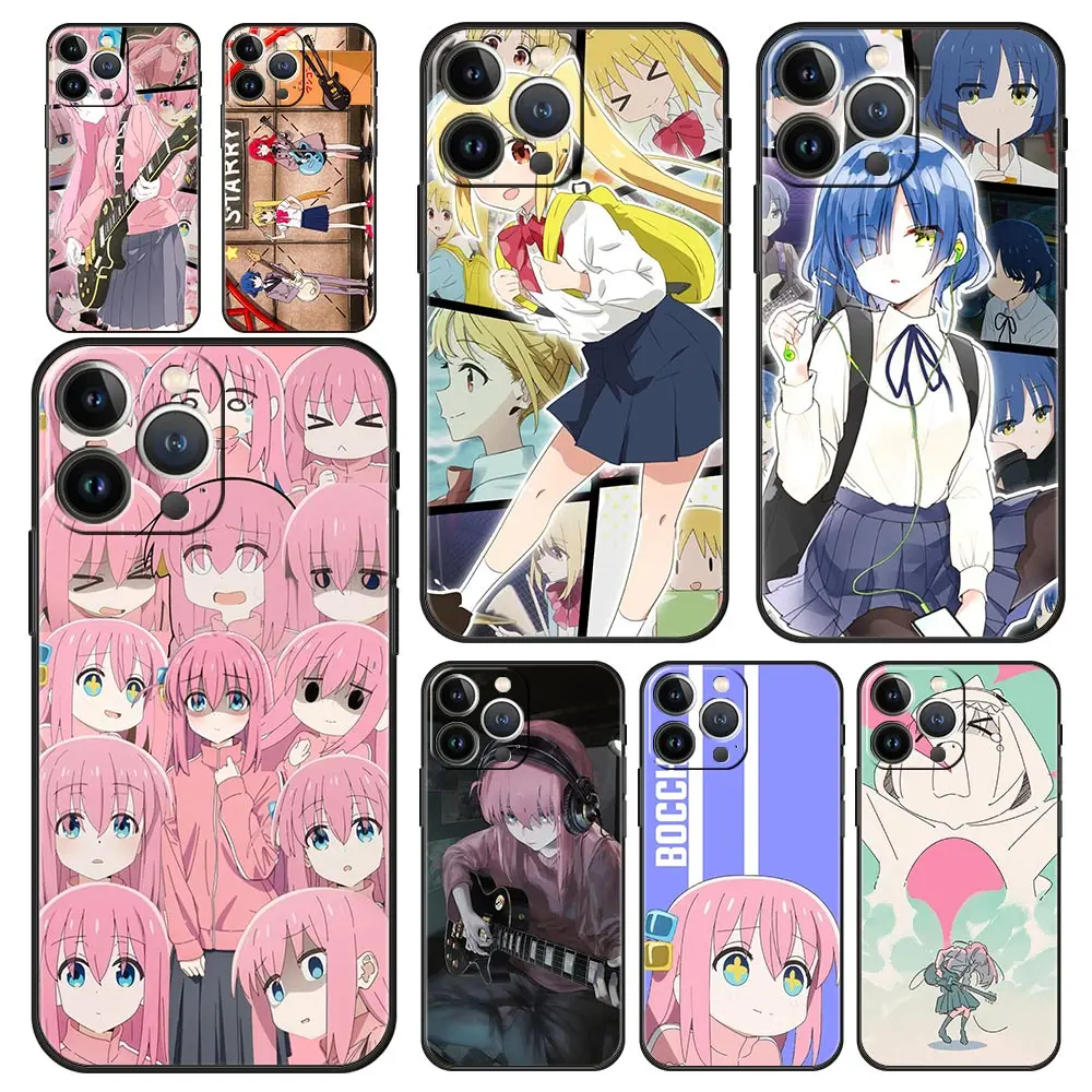 

Cartoon BOCCHI THE ROCK Anime Luxury Soft Phone Case For iPhone 13 Mini 14 12 11 Pro MAX XR X SE XS 7 8 Plus Silicone Cover