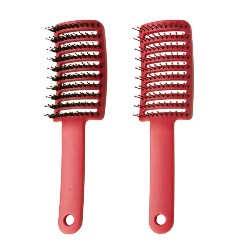 

Professional Anti-Static Hair Brush Bristle Curved Row Women Scalp Massager Comb for Salon Hairdressing Styling Tools R3MF