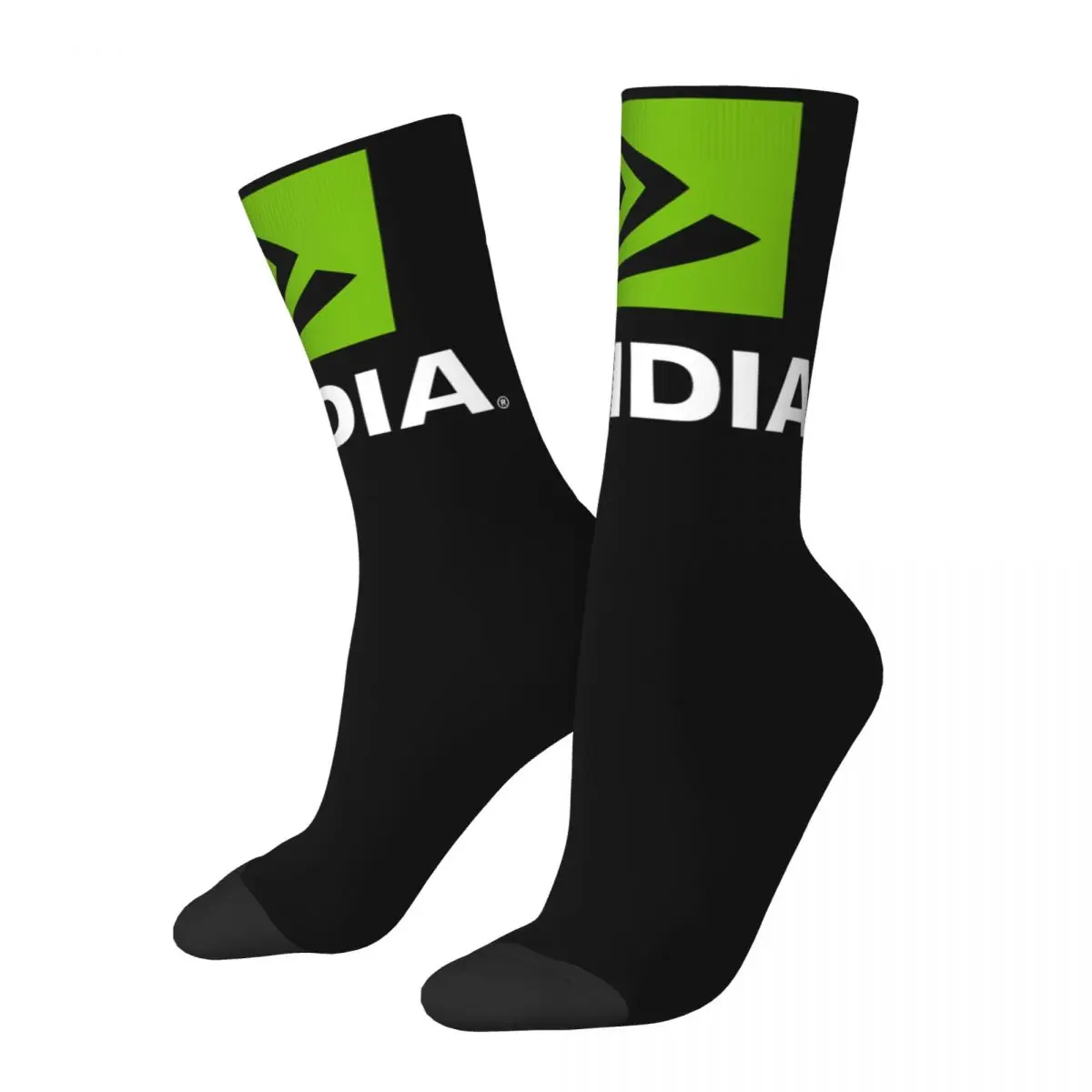 

Female Nvidia Logo Socks Cotton Funny Happy Socks Hip Hop Merchandise Middle TubeSocks Suprise Gift Idea