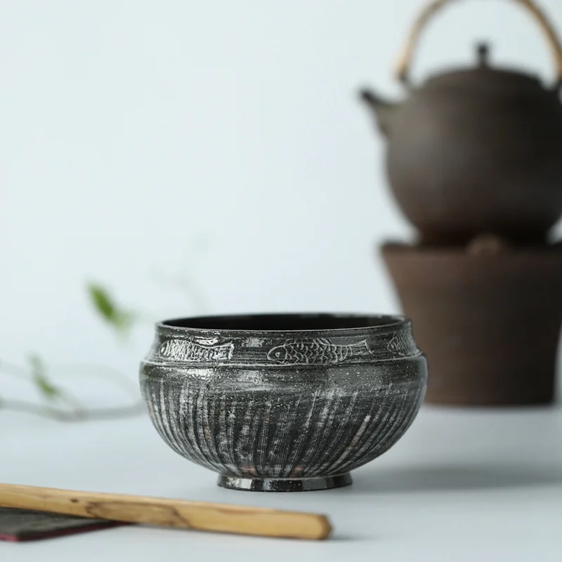 Позолоченная чаша для чая Mr. Qing керамическая емкость мытья с щеткой письма