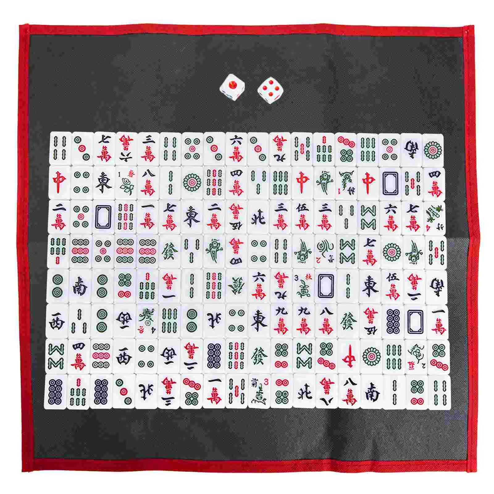 1 Set of Mini Mahjong Game Portable Travel Mahjong Set Classic Gathering Party Game