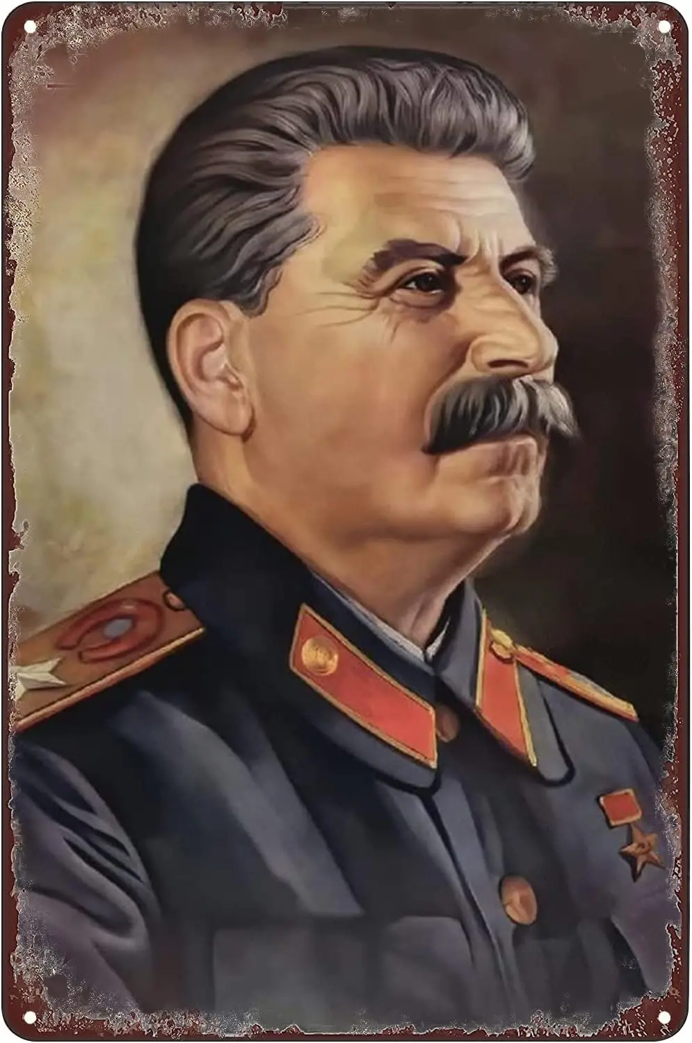 Постер с изображением Иосифа Сталина на холсте, винтажная металлическая табличка для декора стен дома, спальни, бара, паба, кафе, магазина, размер 8x12 дюймов. (art.: 3920dd41ed343) - 3920dd41ed343