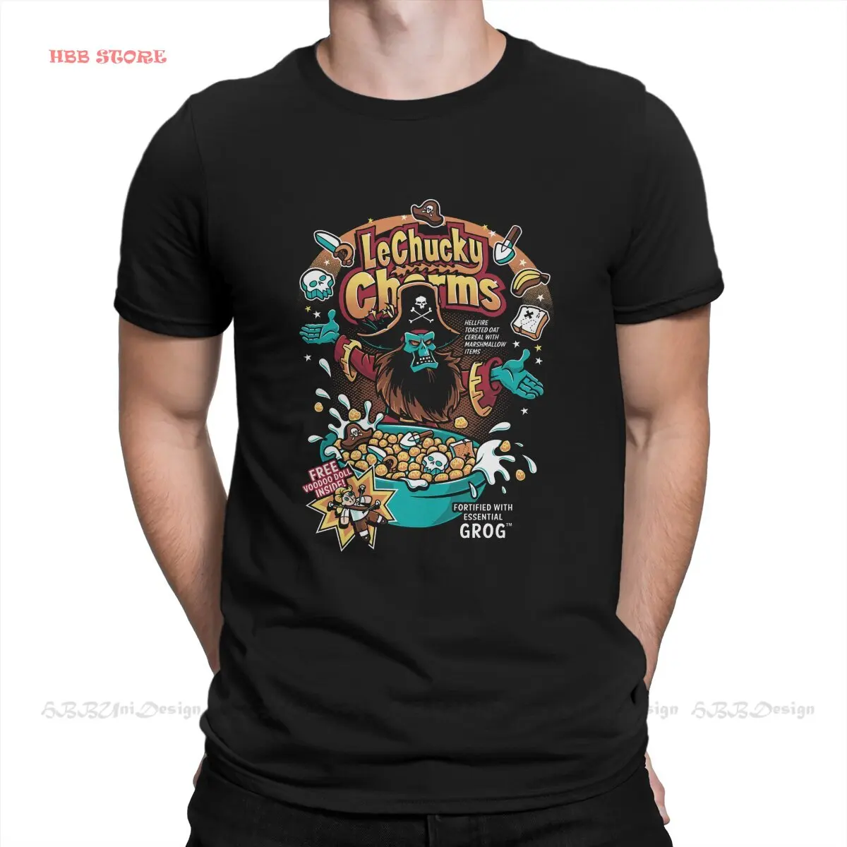 Charms O Neck TShirt Monkey Island Game LeChuck Elaine Guybrush Fabric Original T Shirt Men Clothes Individuality Hot Sale