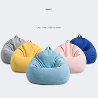 Large Small Lazy Sofa Cover Chairs without Filler Linen Cloth Lounger Seat Bean Bag Pouf Puff Couch Tatami Living Room Bedroom