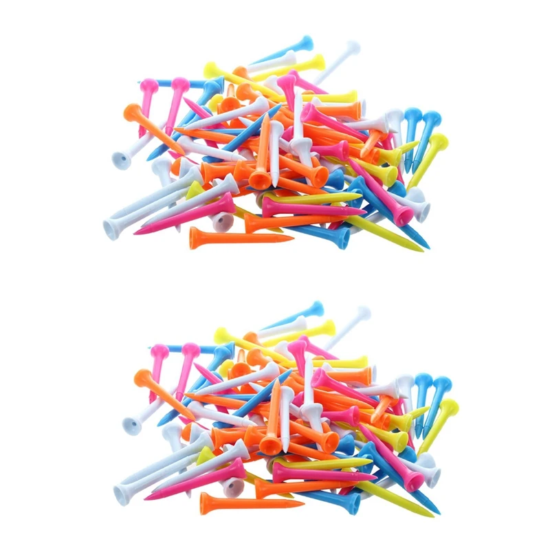 

200 Pcs Golf Tees 54 Mm Plastic Mixed Color