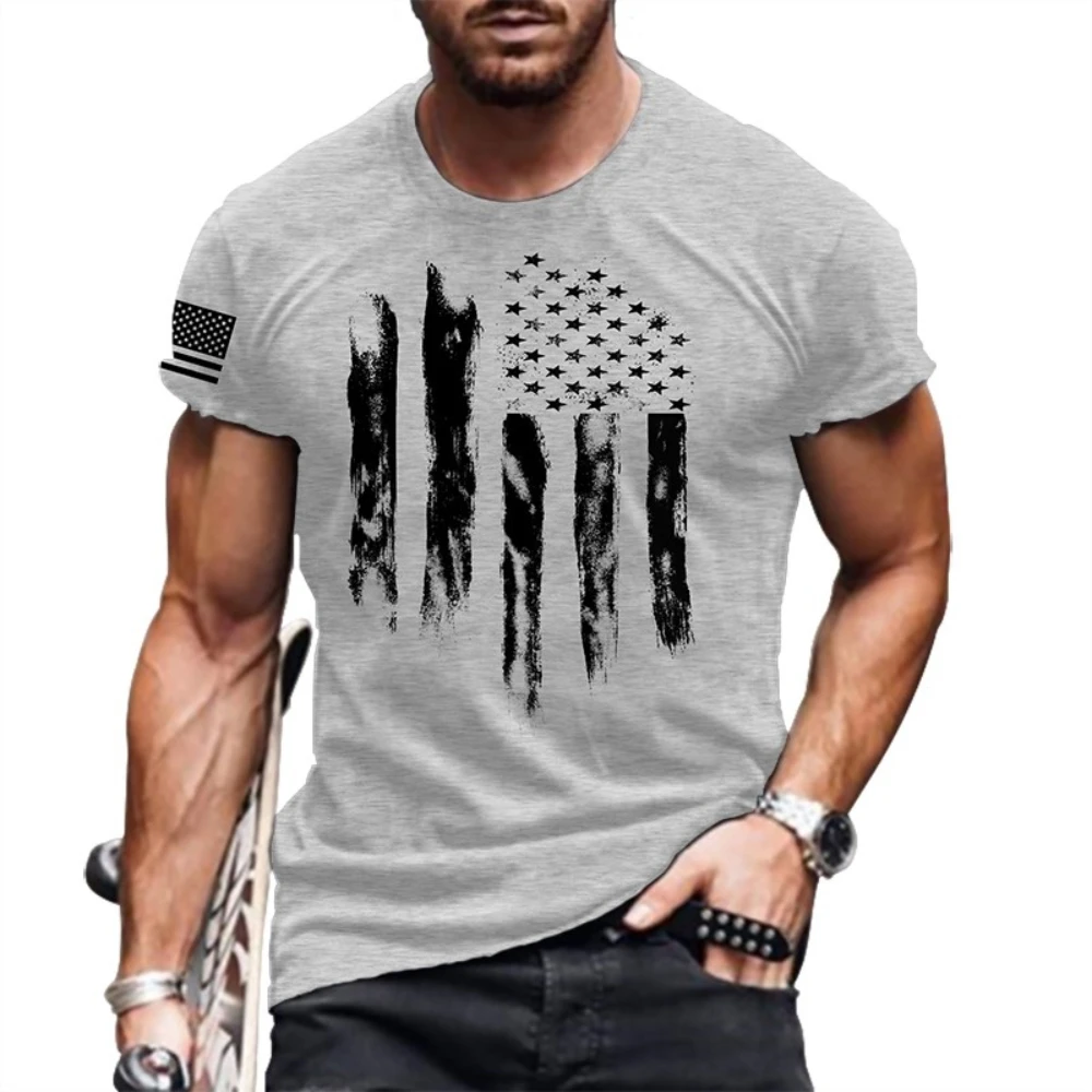 

2022 Summer Men's T-Shirt Short Sleeve O-Neck 3D Logo Print Fitness Loose Breathable Street T-Shirt