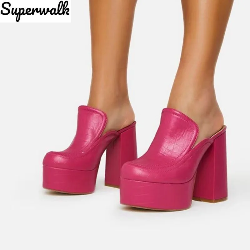 

Women's Slippers High Heels Platform Female Slipper Summer Peep Toe Sexy Fashion Chunky Ladies Shoes Slides Woman Flop-flops New