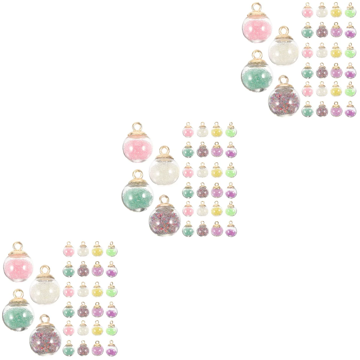 

180 Pcs Glass Ball Pendant Crystal Bracelet Charm Decorate Charms DIY Earrings Crafts Decorative Balls