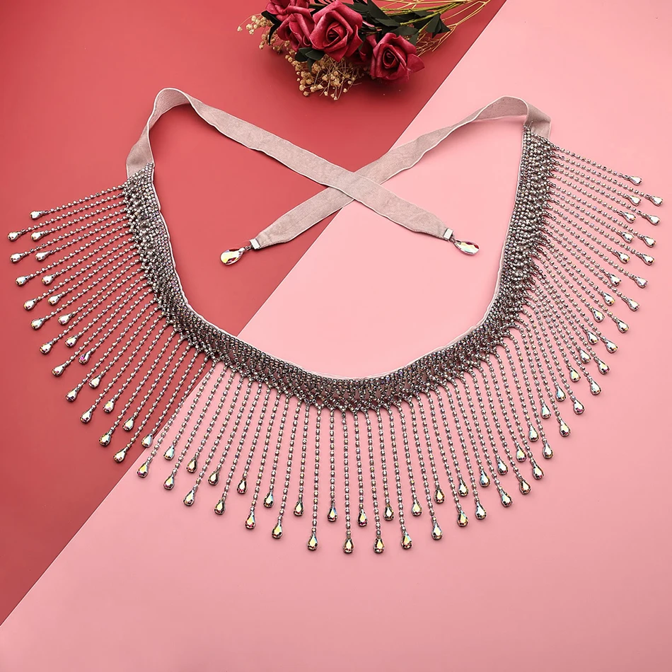 

Belly Dance Accessories Waist Chain Sexy Gem Flash Rhinestone Waist Accessories Female Oriental Tassel Dance Umbilical Chain