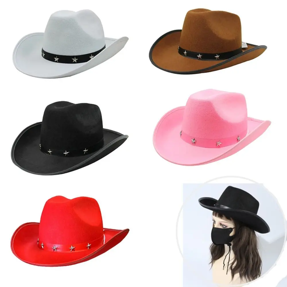 

Модная шляпа унисекс Cowgirl с широкими полями, ковбойская шляпа, Монгольская шляпа, фетровая Федора