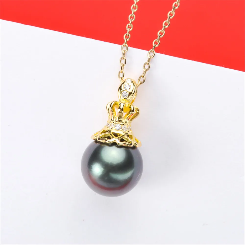 

S925 Sterling Silver Pearl Pendant Settings Blank/Base For DIY Pendant Jewelry Making Accessories Suitable for 8-13mm Bead