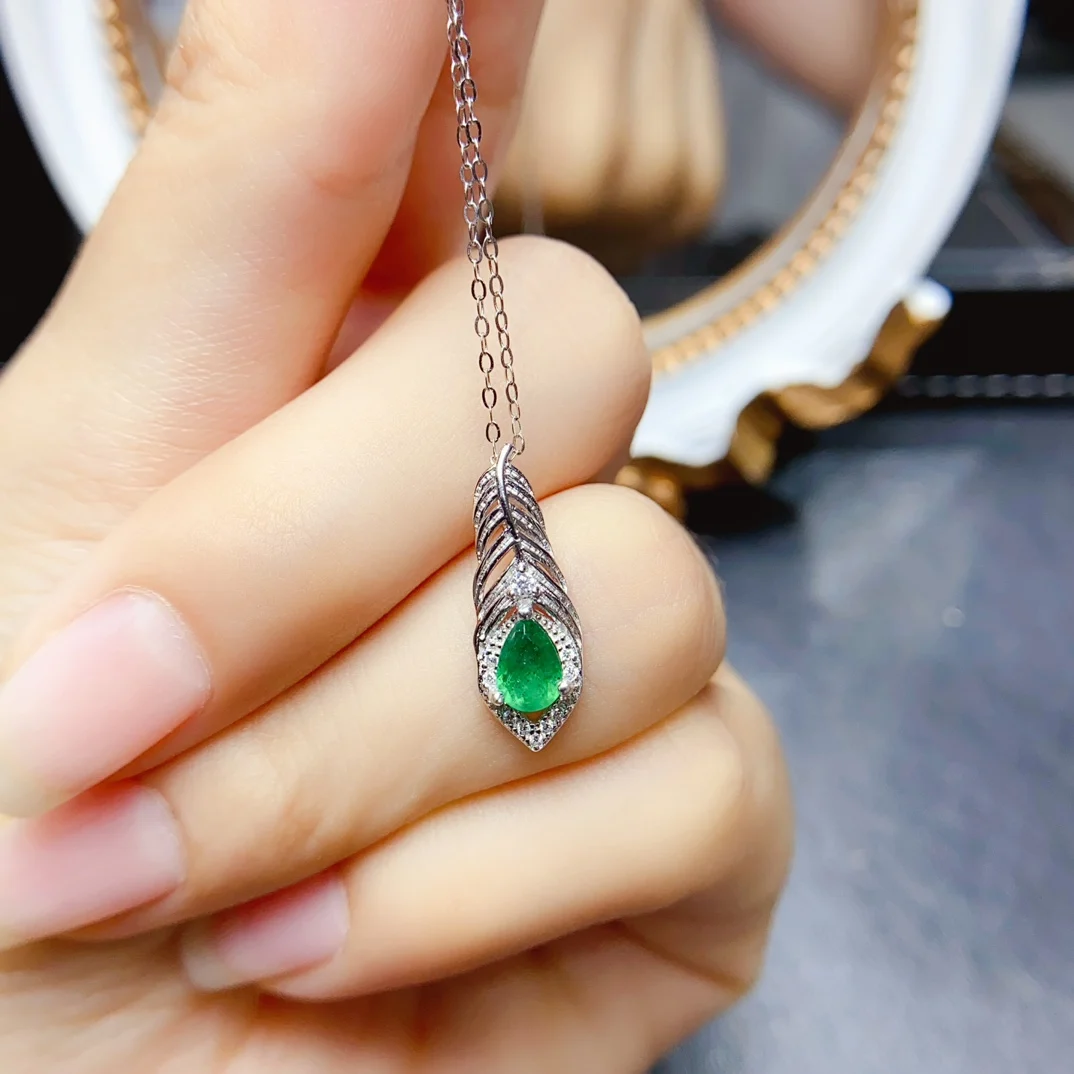 Женское Ожерелье с перьями FS серебро 925 пробы натуральным