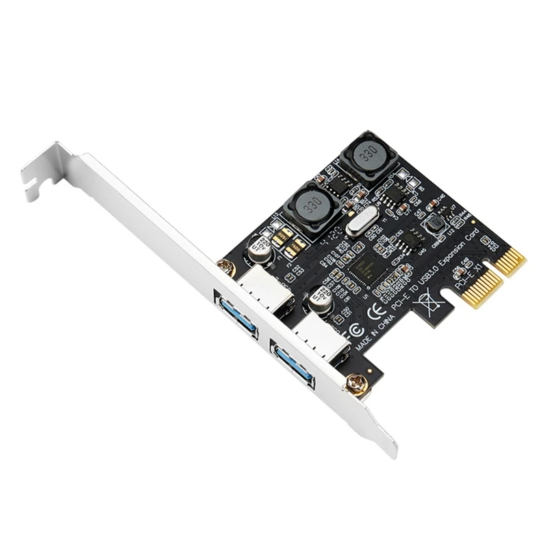 

R2LB PCI-E to USB 3.0 Adapter 2-Ports 5Gbps Self-Powered USB 3.0 PCI E Expansion Card PCI Express(PCIe) USB Card for Desktop