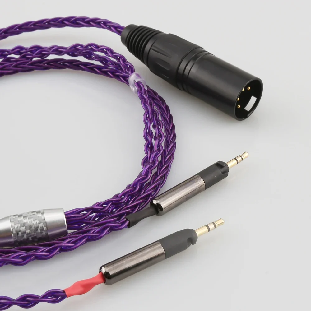 Audiocrast P819AG XLR 4POLES мужской 8-ядерный прозрачный посеребренный плетеный кабель для