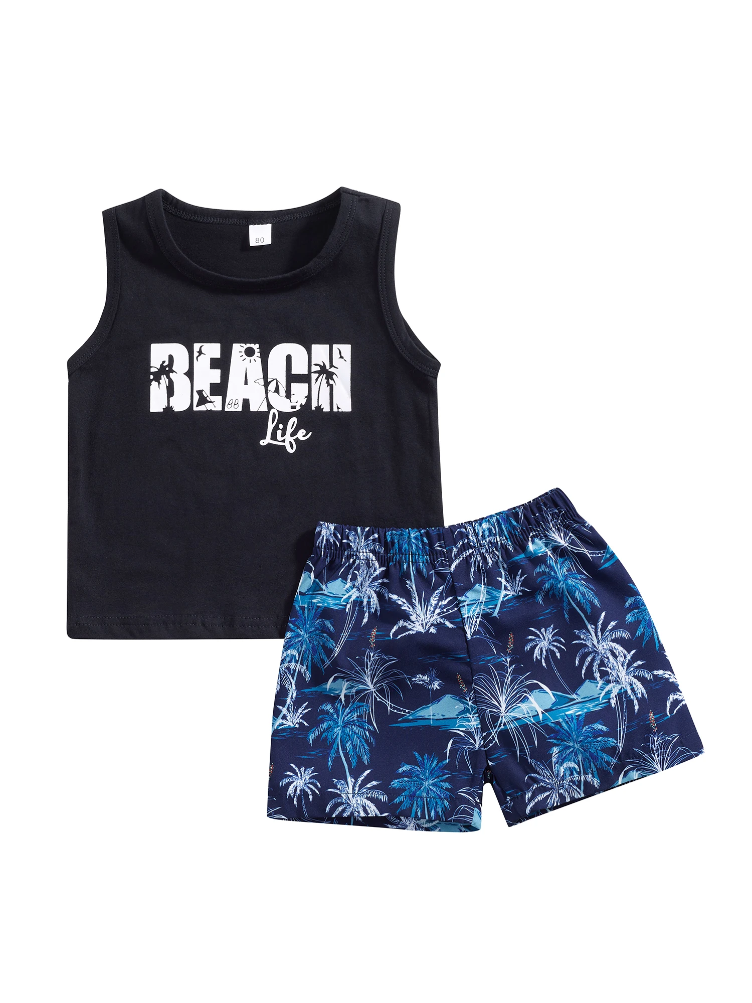 

Baby Boy Summer Outfits Sleeveless Letter Tank Tops adn Tree Shorts Set 2 PCS Casual Infant Baby Clothes Set