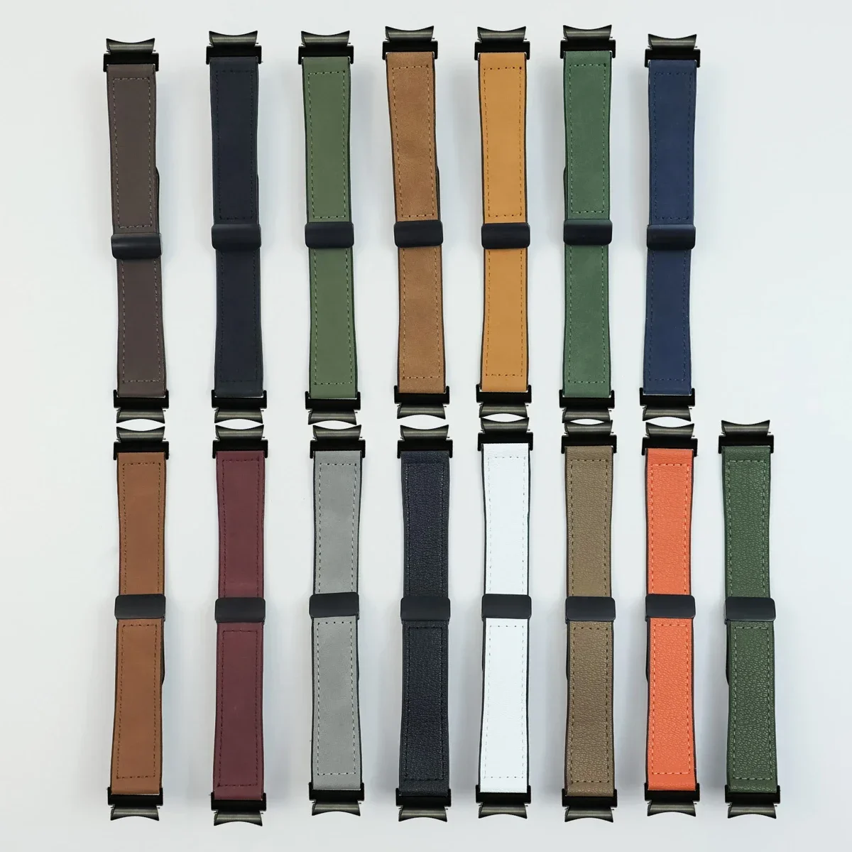 Силиконовый кожаный ремешок для Samsung Galaxy Watch 5 4 6 стальной адаптер магнитная