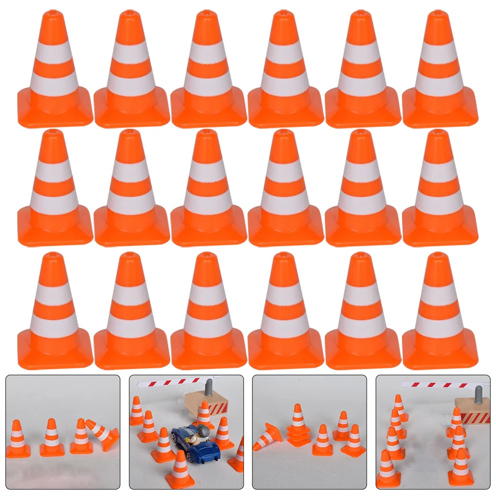 

50 Pcs Micro Toys Roadblock Simulation Props Educational Street Signs Pretend Roadblocks Construction Traffic Miniature Child