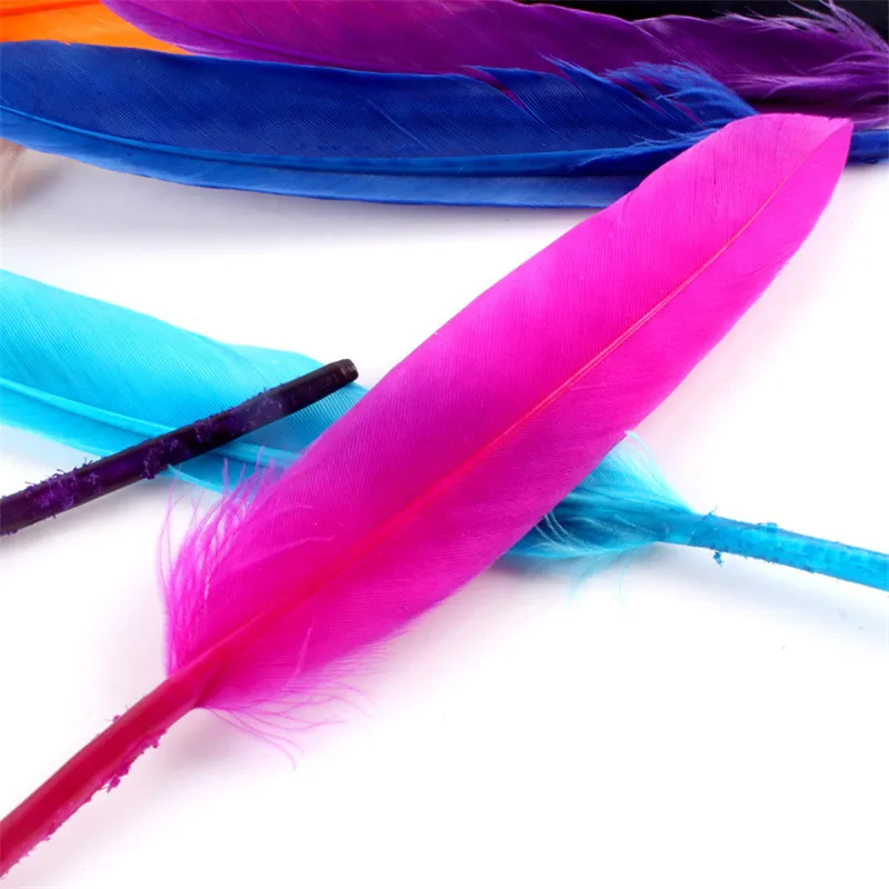 Прямые гусиные перья 10-15 см 4-6 дюймов маленькие для рукоделия окрашенные цветные