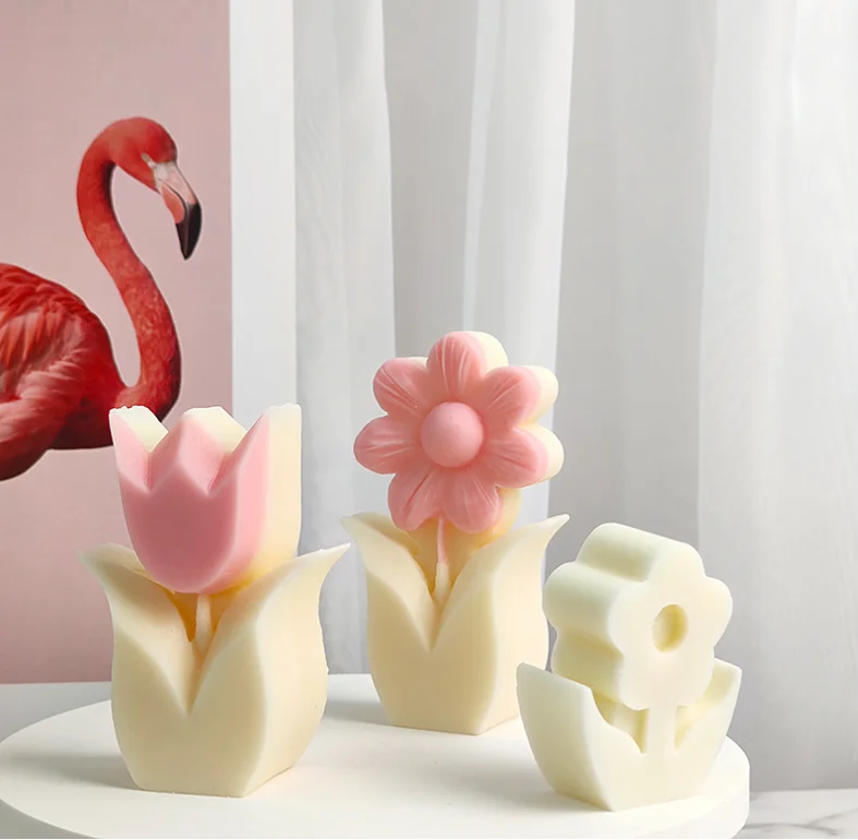 

SZ236 Flower Tulip 3D Aromatherapy Candle Soap Silicone Mold DIY Mousse Cake Baking Mould Home Ornaments