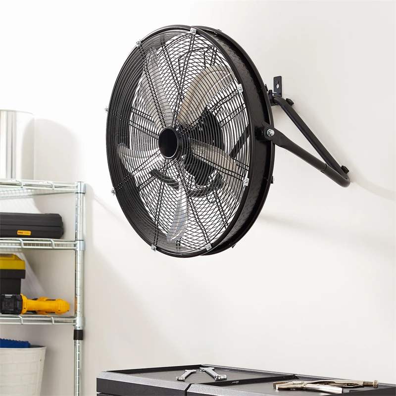 20 Inch High Velocity Drum Fan with Wall Mount, 5 Aluminum Blades for Industrial Commerical Use