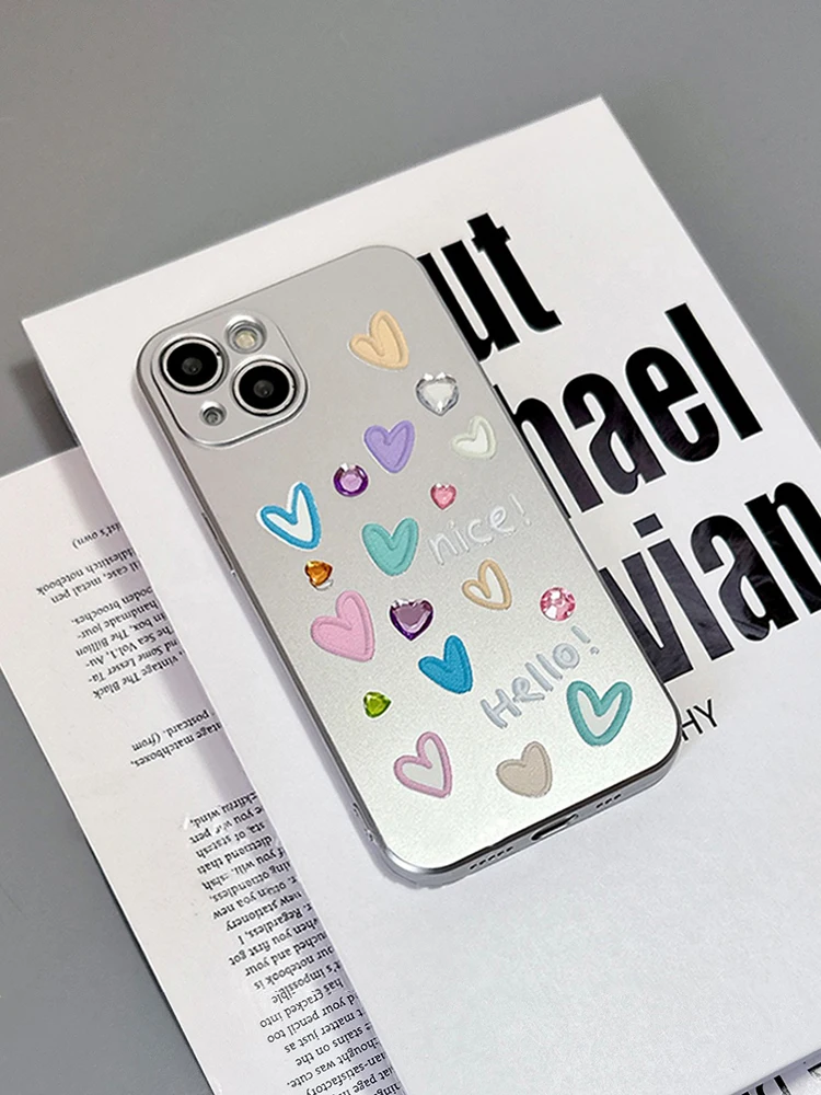 

Electroplated Silver Love Phone Case