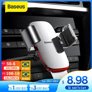 baseus car phone holder for car air vent cd slot mount phone holder stand for iphone samsung metal gravity mobile phone holder free global shipping