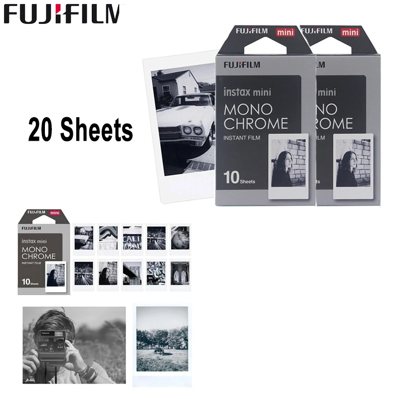 

Моно-хромированная фотобумага Fujifilm Instax Mini 11 8 9 для фотоаппаратов 70 7s 50s 90 25, 10 листов