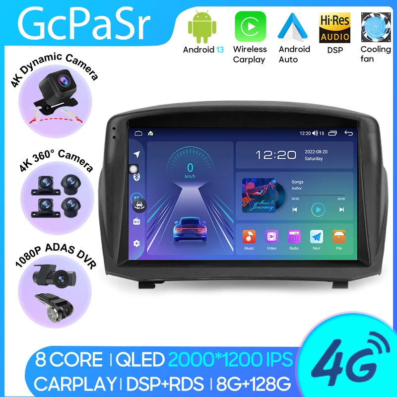

Car MP4 Radio Carplay Android Player For Ford Fiesta Mk 6 2008 - 2019 Navigation GPS Android Auto Video DSP 4G Wifi No 2din DVD