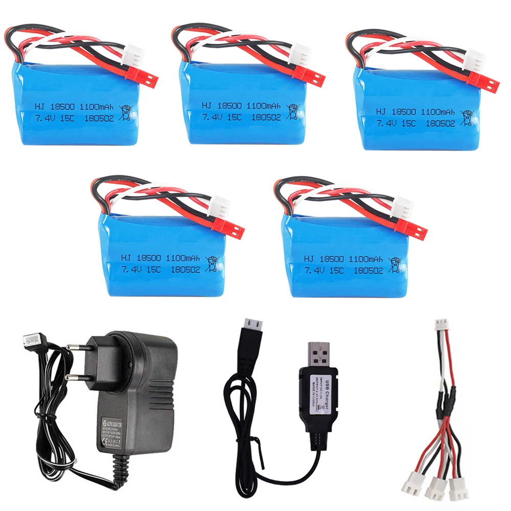 Аккумулятор 18650для MJX T10 T11 T34 HQ 827 871, запчасти для игрушек-вертолетов с дистанционным управлением, Литий-Полимерный Аккумулятор 7,4 В, 1100 мАч, вилка JST с зарядным устройством Аккумулятор 18650для MJX T10 T11 T34 HQ 827 871, запчасти для игрушек-вертолетов с дистанционным управлением, Литий-Полимерный Аккумулятор 7,4 В, 1100 мАч, вилка JST с зарядным устройством