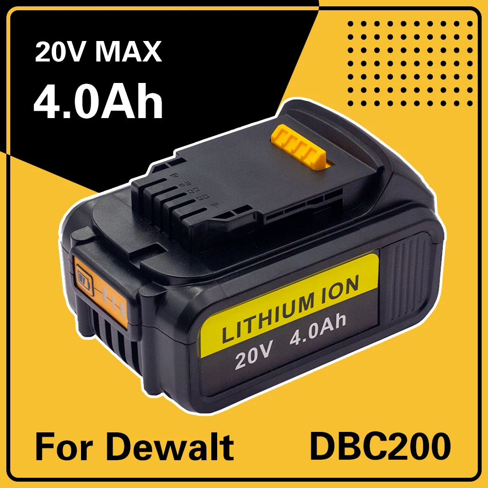 20V 4.0Ah MAX Battery Power Tool Replacement for DeWalt Compatible with DCB184 DCB181 DCB182 DCB200 5A 6A 18Volt 18650