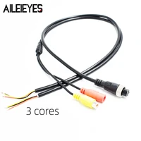 2pcslot av 4pin car extension cable pigtail for truckbus rear view camera 60cm 3 cores