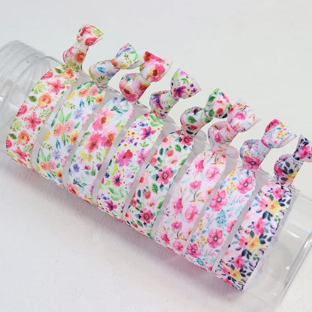 20 шт. весенняя повязка для волос с цветочным принтом FOE эластичная узлом на голову