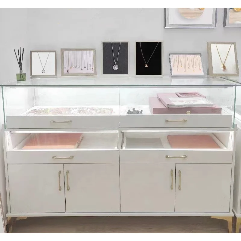 На заказ белый шкаф для ювелирных изделий запирающийся витрина магазина одежды