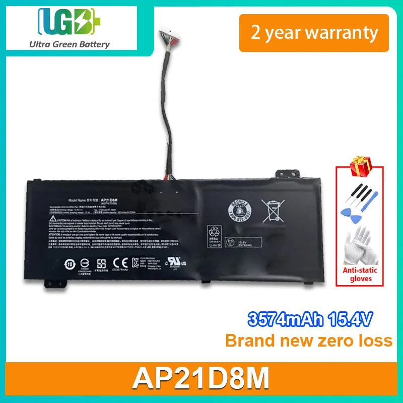 UGB New AP21D8M Laptop Battery For ACER  AP21D8M Built-in laptop battery 3574mAh 15.4V
