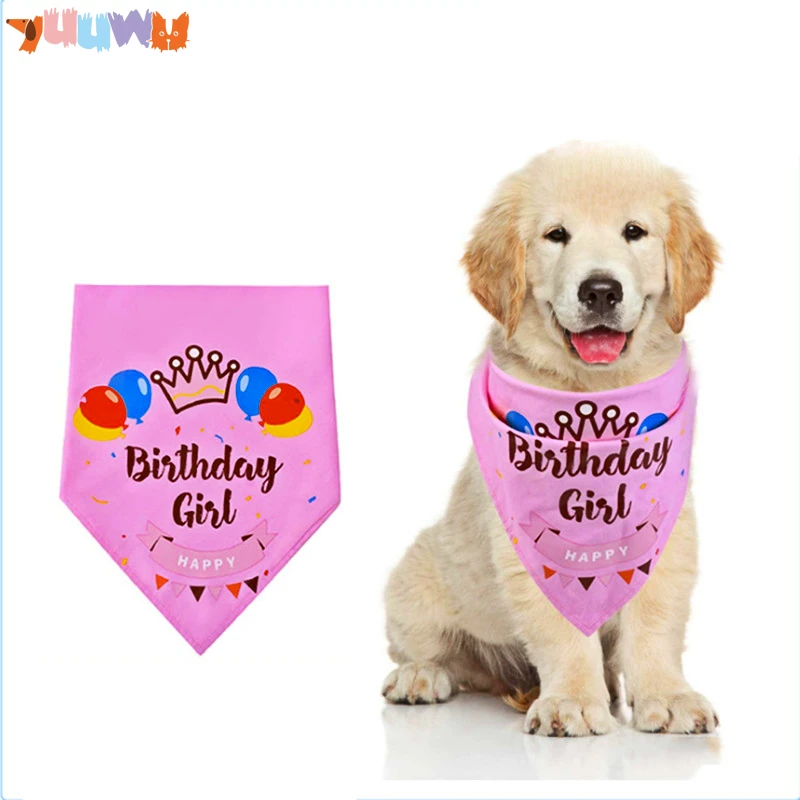 

Pets Cats Dogs Birthday Triangle Bandage Party Saliva Towel Hat Set for Pets Christmas Party Pets Ornament Holiday Gift Supplies