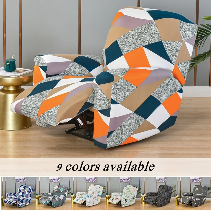 

Geometry Print Elastic Recliner Covers All-inclusive Massage Lounger Single Couch Slipcovers Relax Lazy Boy Armchair Sofa Cover