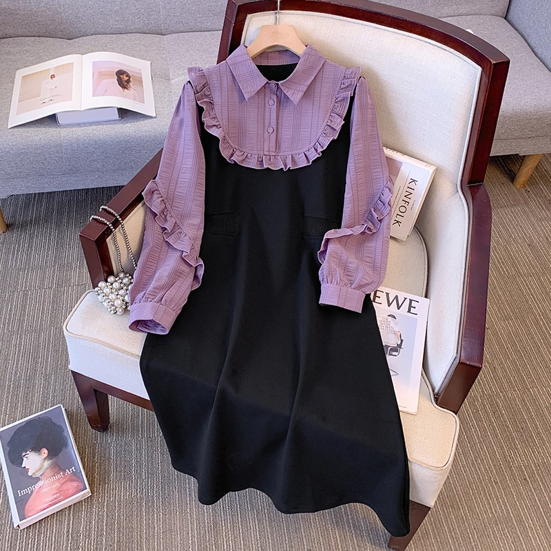 EHQAXIN 2024 осенне-зимнее новое женское платье модное корейское с