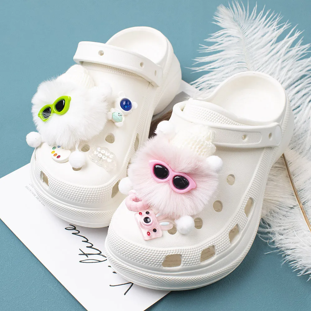 Прекрасный плюшевый эльф украшения для обуви с отверстием Пряжка плюшевая