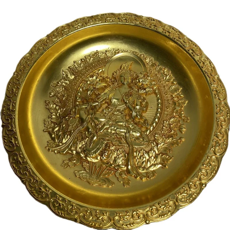 Daqing Qianlong пластина из чистой меди рельефный городской дом год золотая Гуаньинь