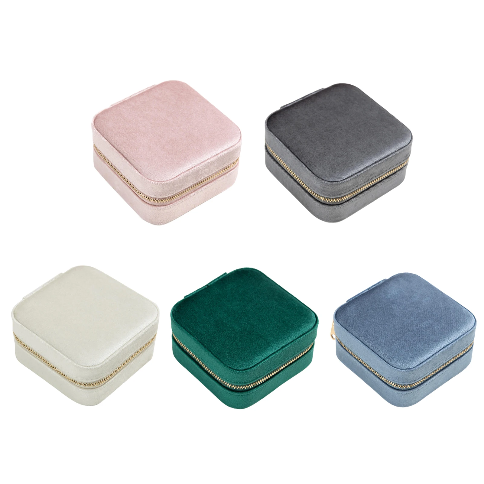 

Плюшевый бархатный Дорожный Чехол для ювелирных изделий, миниатюрная шкатулка для ювелирных изделий, маленький органайзер для ювелирных и...