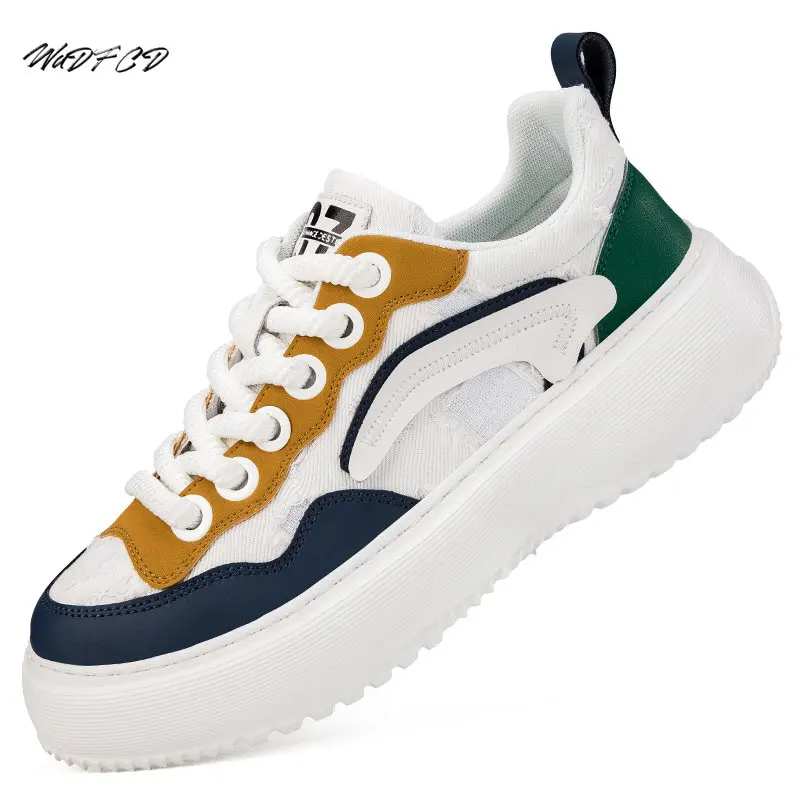 

Кроссовки мужские/женские кожаные, мягкая подошва, дышащие, платформа, повседневные, дизайнерские, белые