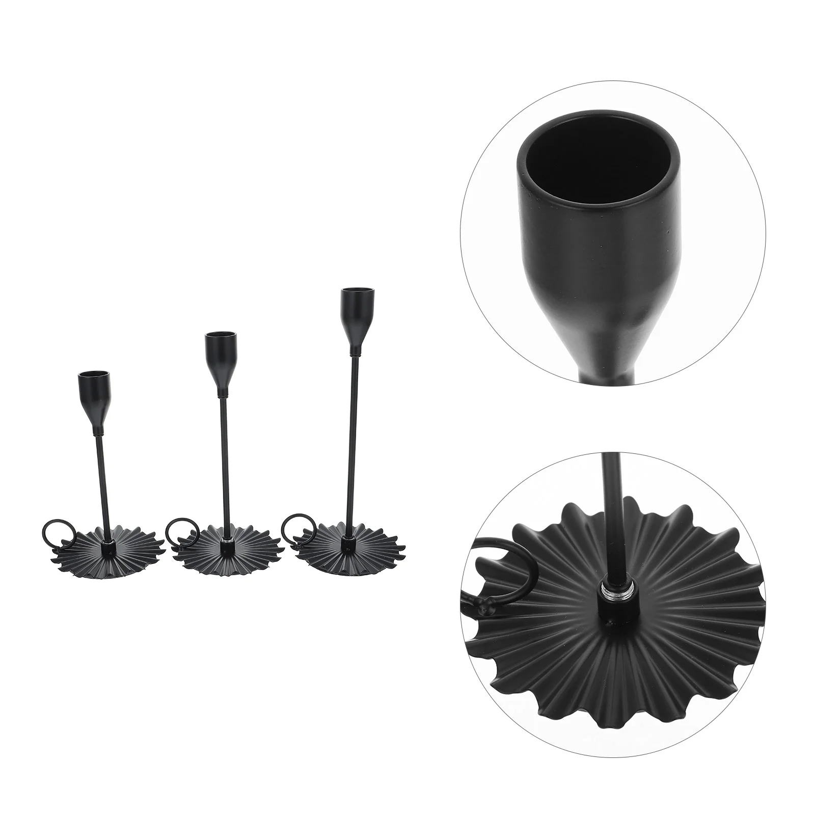 

3pcs Vintage Iron Candle Stand Candlestick Handicraft Candle Stand for Wedding
