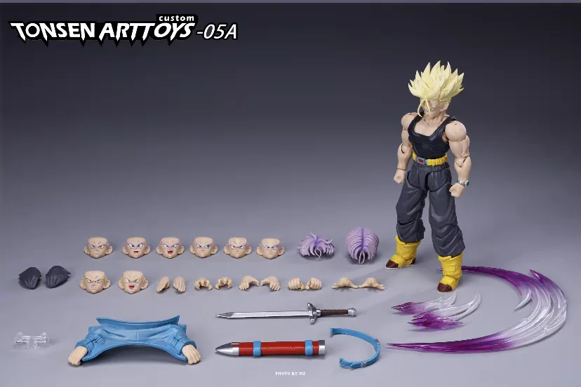 Фото Коллекционная фигурка Tonsen Arttoys 05B Future Trunks SHF Dragon Ball (переиздание) в наличии со сменными аксессуарами, аниме-модель №3