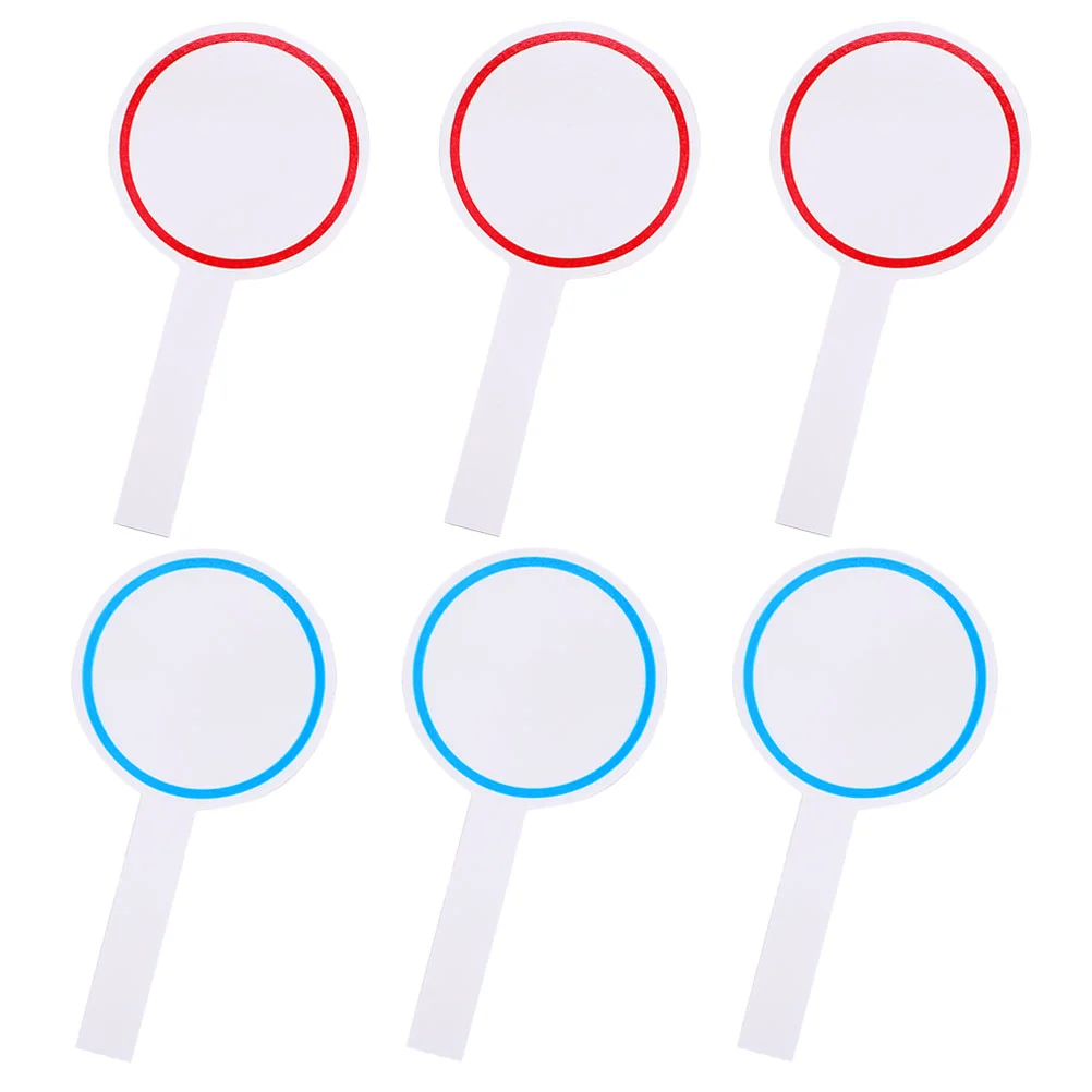 

6 Pcs Score Board Hand White Paper Erasable Whiteboard Mini Boards Single Side Paddle Foam Voting