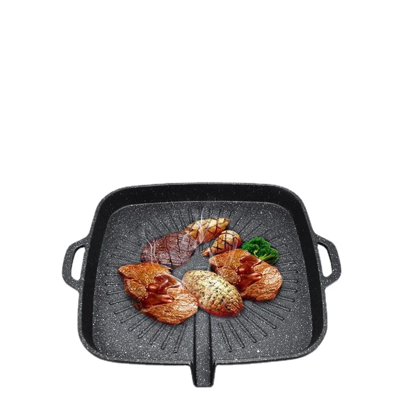 

Multi-functional Korean Stone Grill Pan for Gas Stove and Induction Cooker