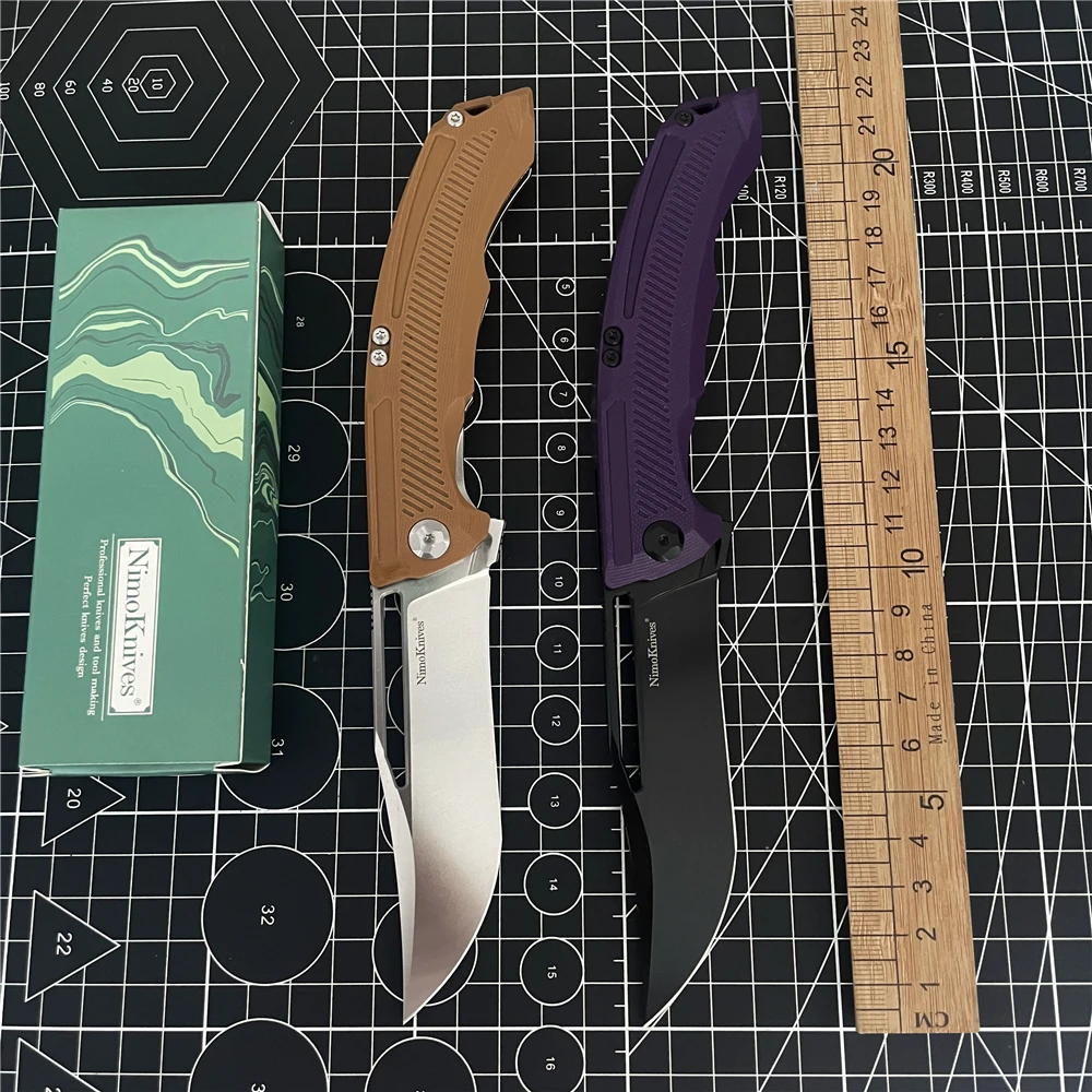

Nimoknives Folding Knife D2 Blade High Hardness G10 Handle Outdoor Camping Hunting Knife EDC Survival Defense Tool